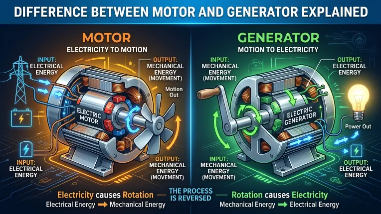 Difference Between Motor and Generator