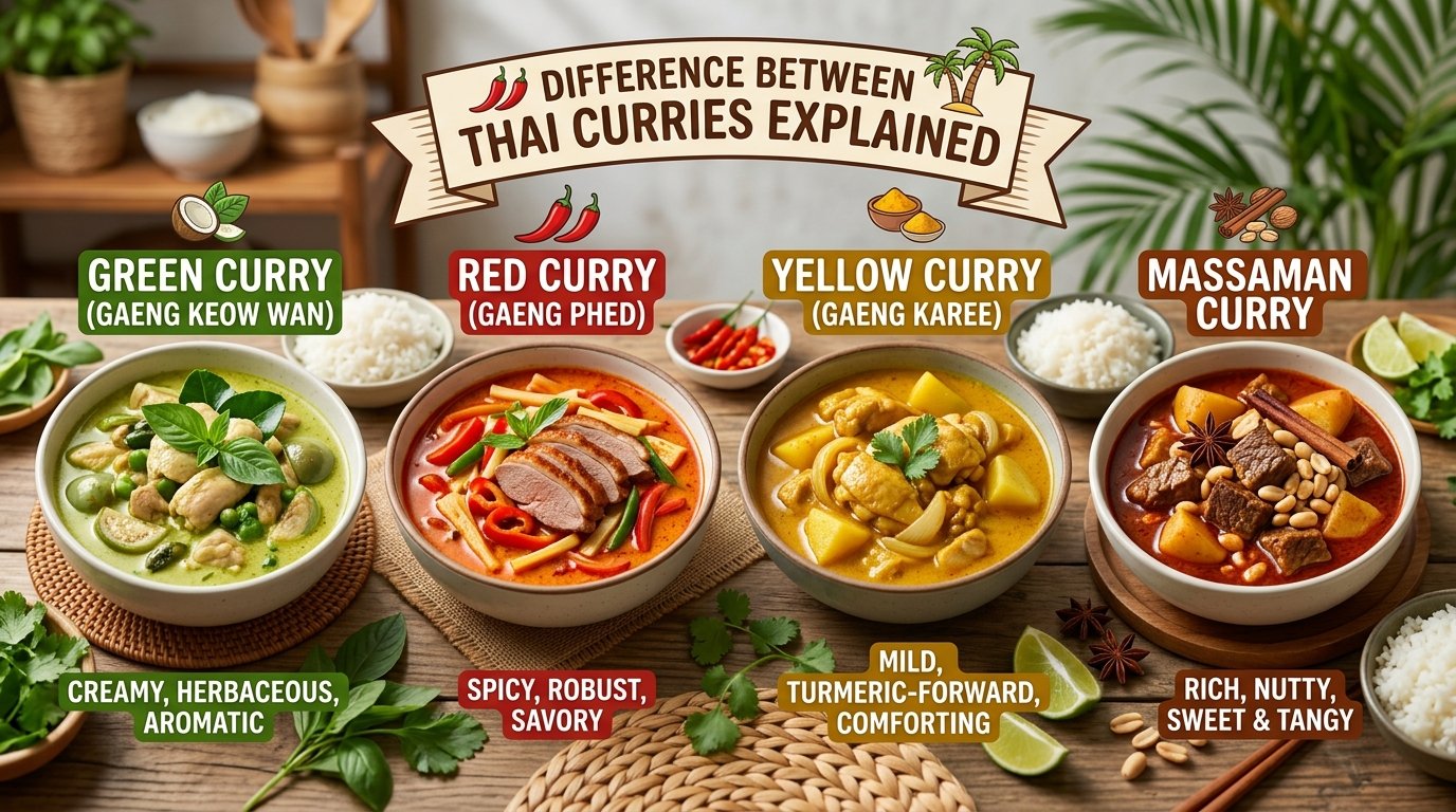 difference between thai curries