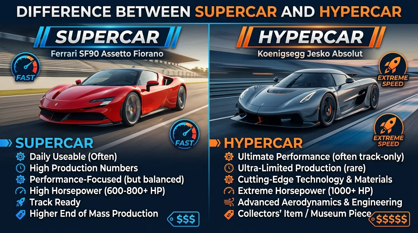 Difference Between Supercar and Hypercar