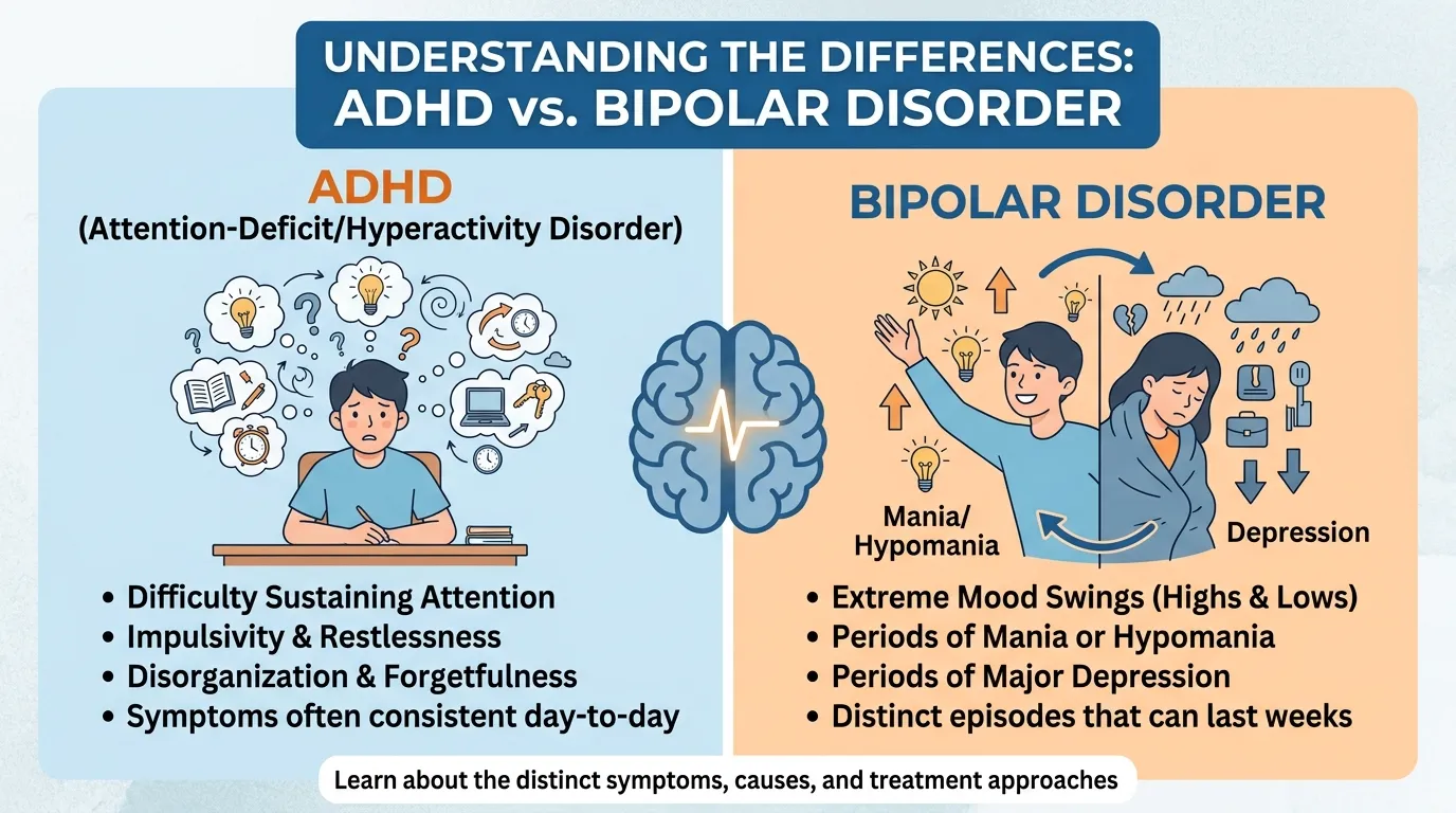 Difference Between ADHD and Bipolar