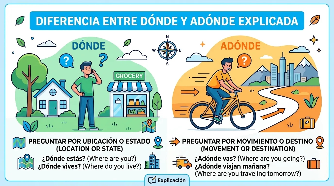 Difference Between Donde and Adonde