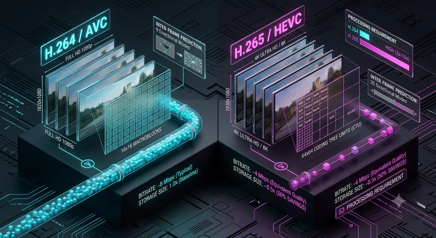 difference between h264 and h265