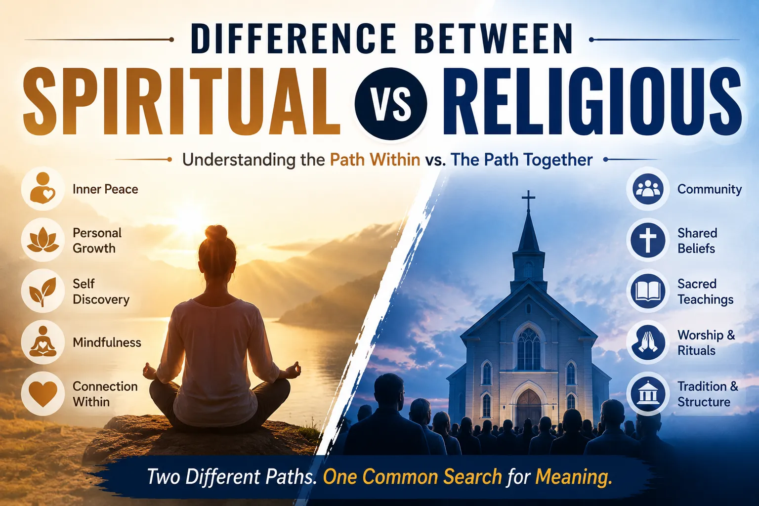 difference between spiritual and religious